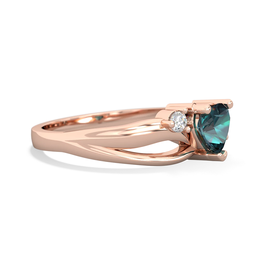 Alexandrite Split Band Swirl 14K Rose Gold ring R2130