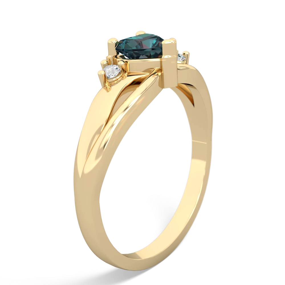 Alexandrite Split Band Swirl 14K Yellow Gold ring R2130