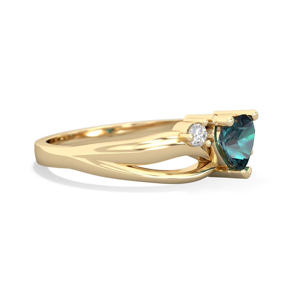 Alexandrite Split Band Swirl 14K Yellow Gold ring R2130