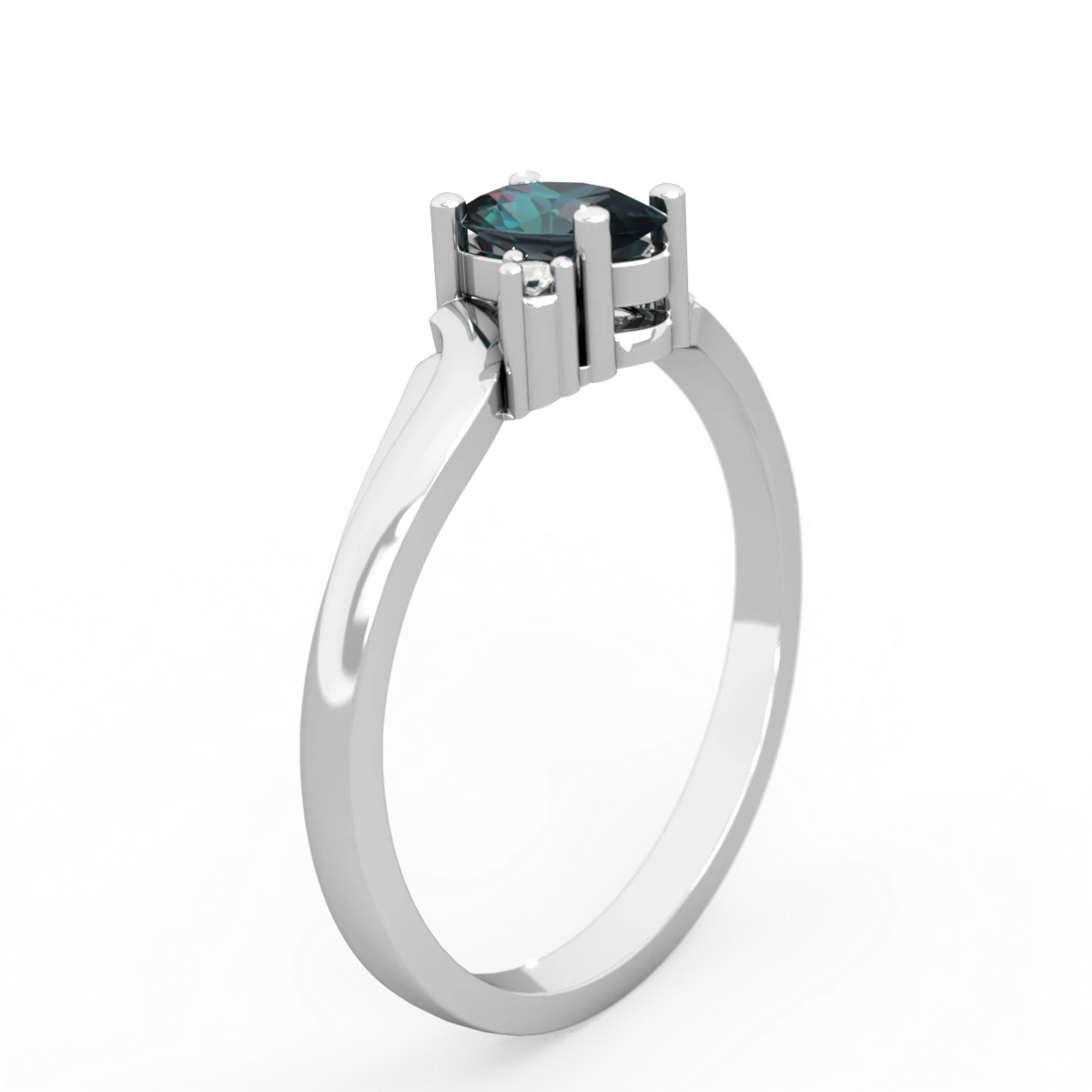Alexandrite Elegant Swirl 14K White Gold ring R2173