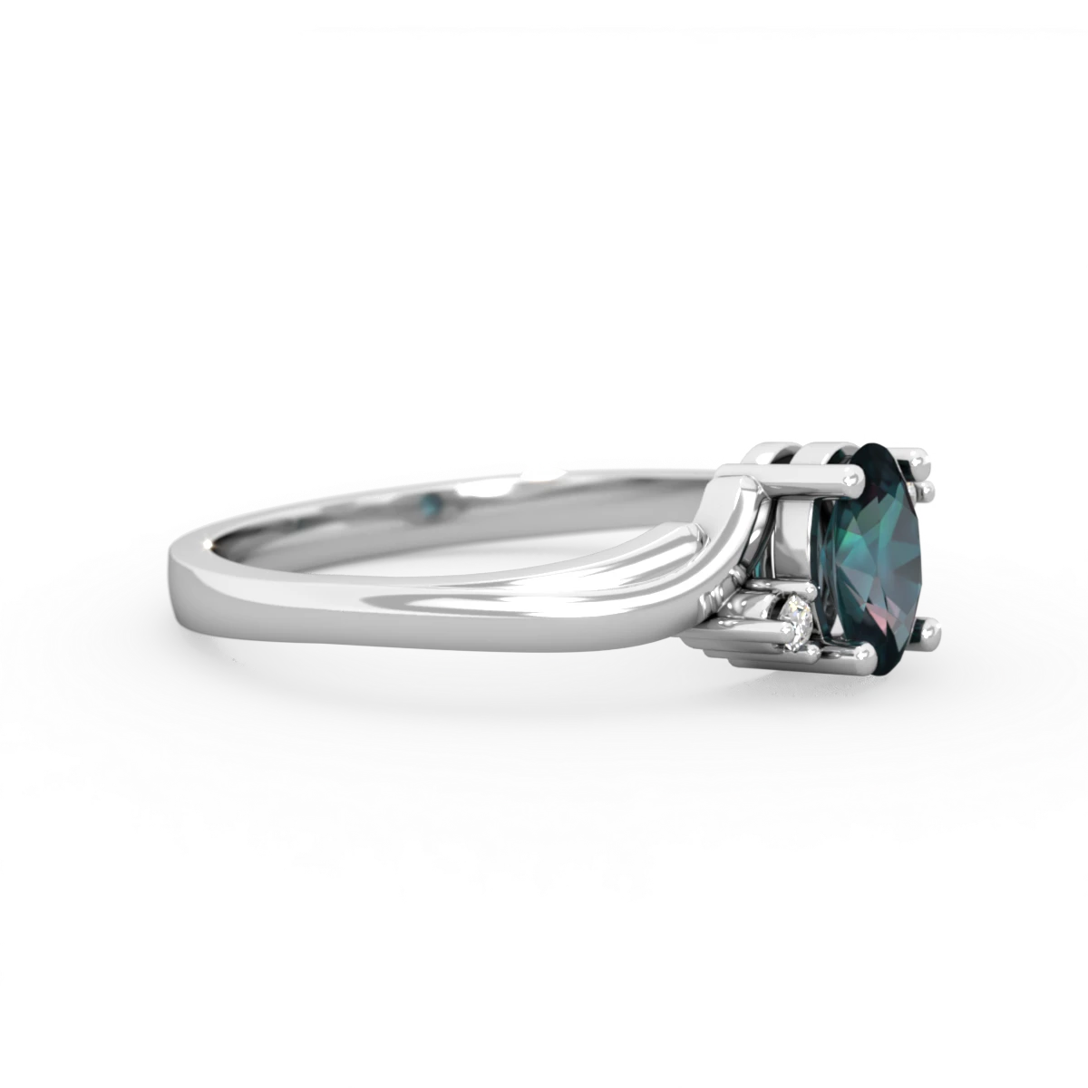 Alexandrite Elegant Swirl 14K White Gold ring R2173