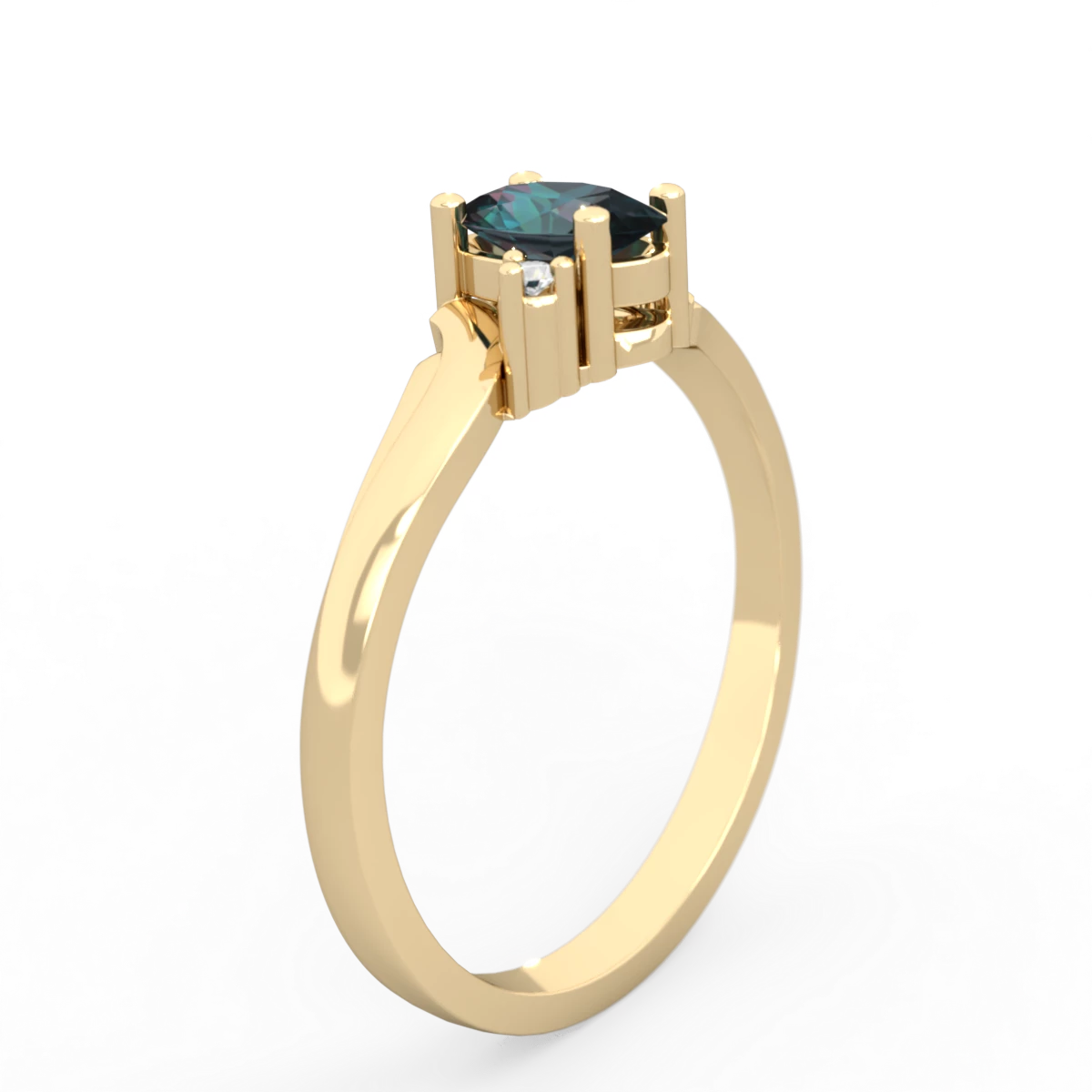 Alexandrite Elegant Swirl 14K Yellow Gold ring R2173