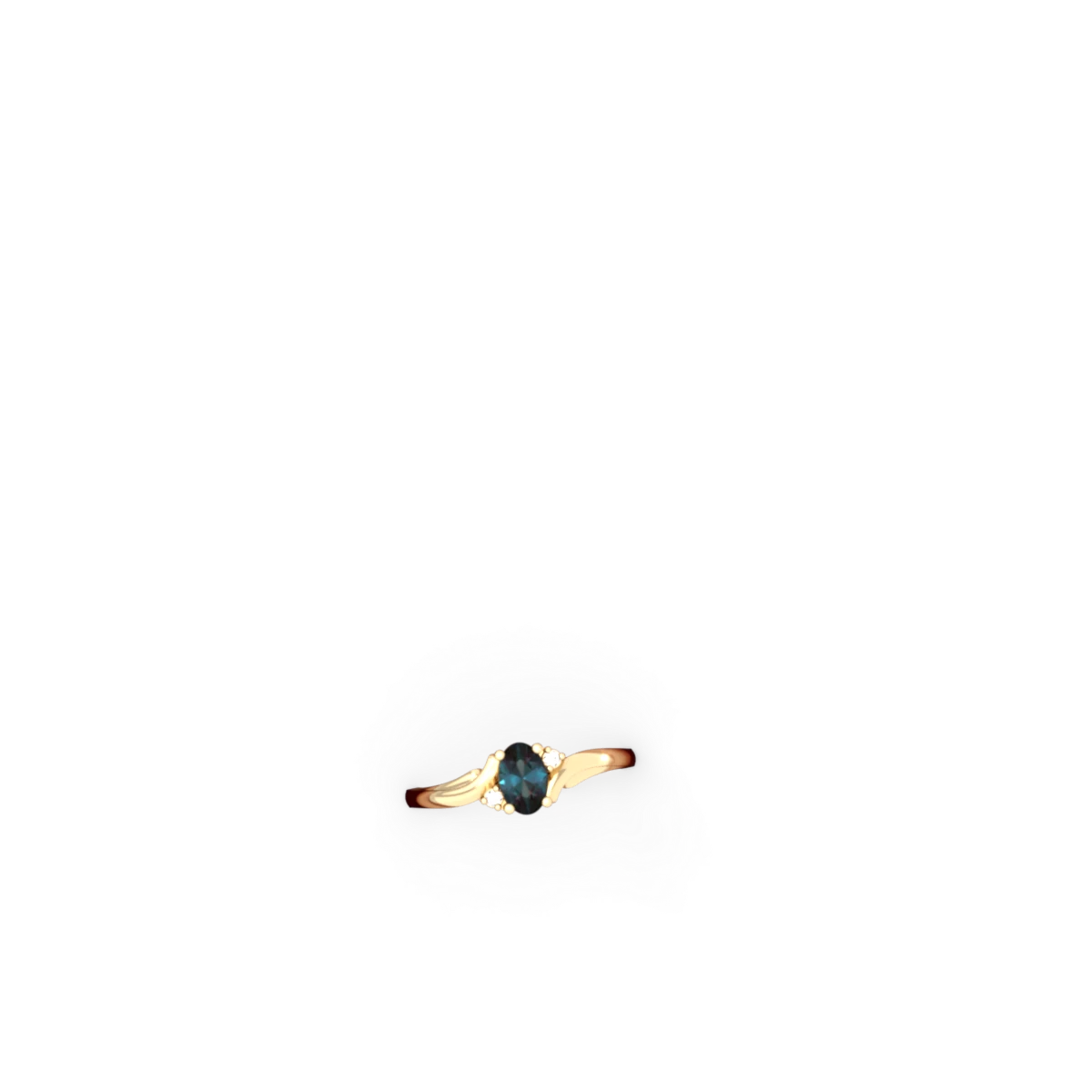 Alexandrite Elegant Swirl 14K Yellow Gold ring R2173