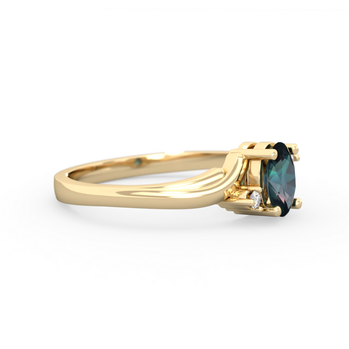 Alexandrite Elegant Swirl 14K Yellow Gold ring R2173