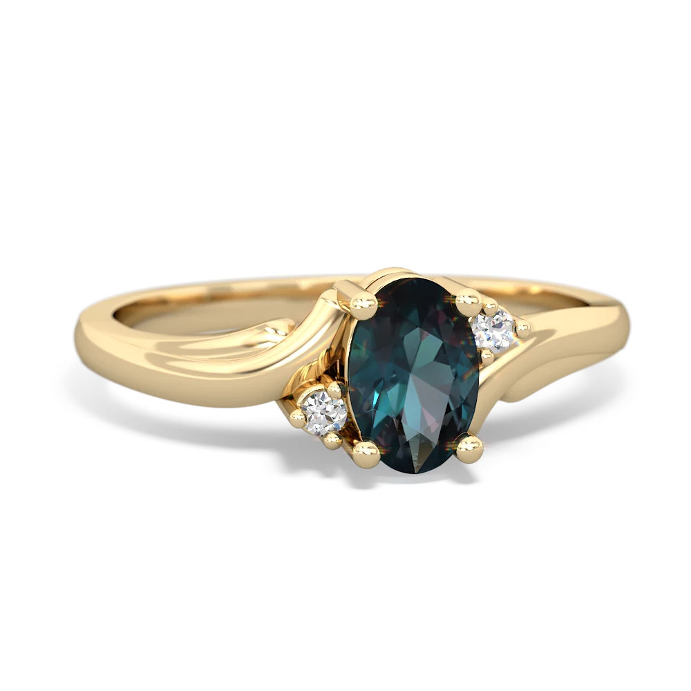 Alexandrite Elegant Swirl 14K Yellow Gold ring R2173