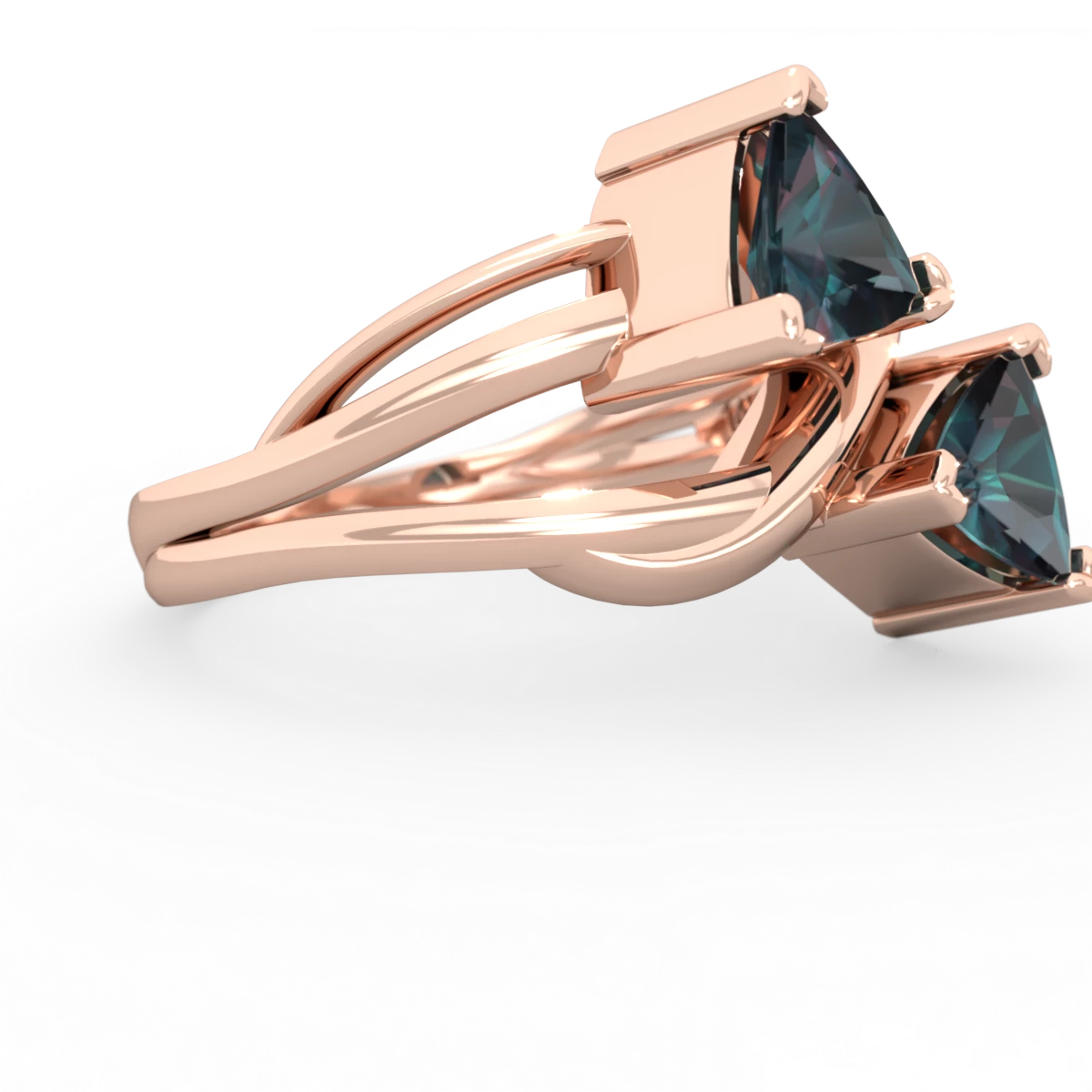 Alexandrite Split Band Swirl 14K Rose Gold ring R2341