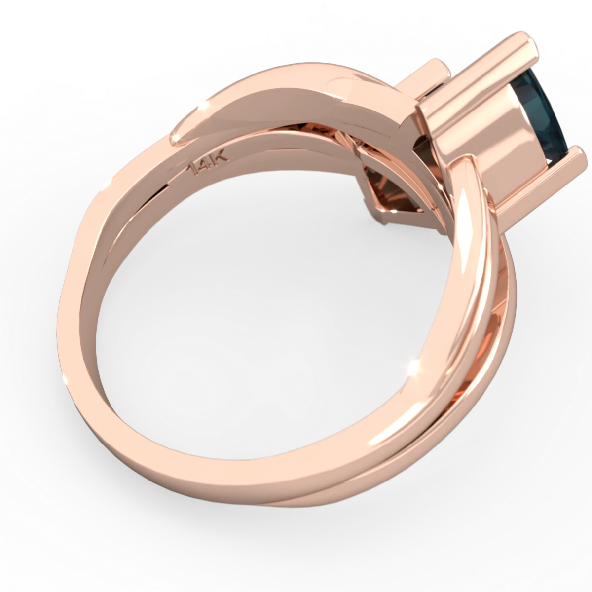 Alexandrite Split Band Swirl 14K Rose Gold ring R2341