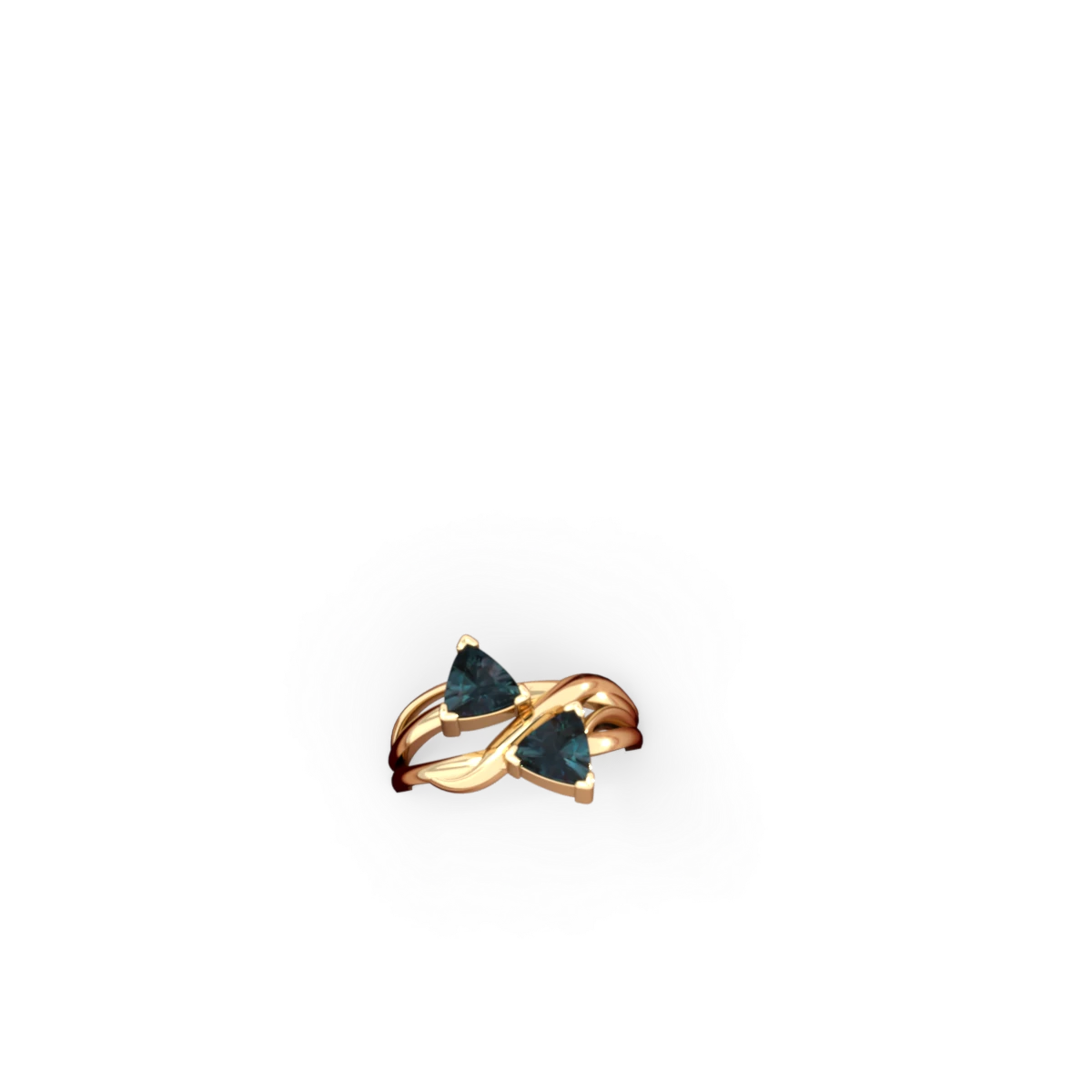 Alexandrite Split Band Swirl 14K Yellow Gold ring R2341