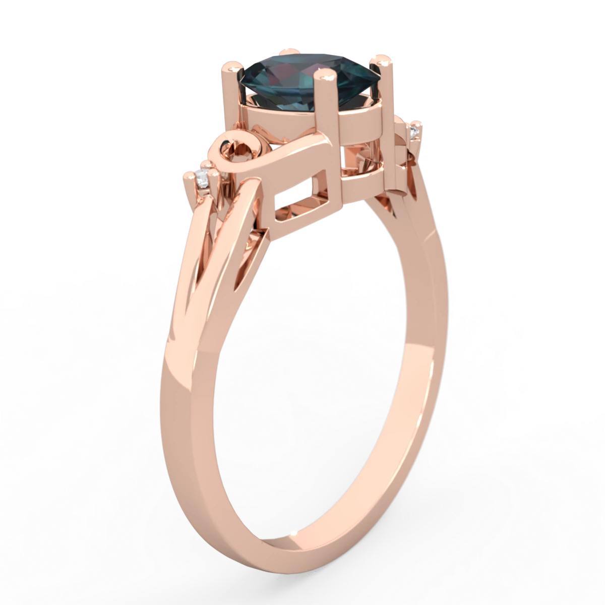 Alexandrite Swirls 14K Rose Gold ring R2347