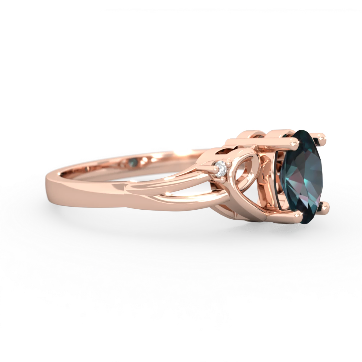 Alexandrite Swirls 14K Rose Gold ring R2347
