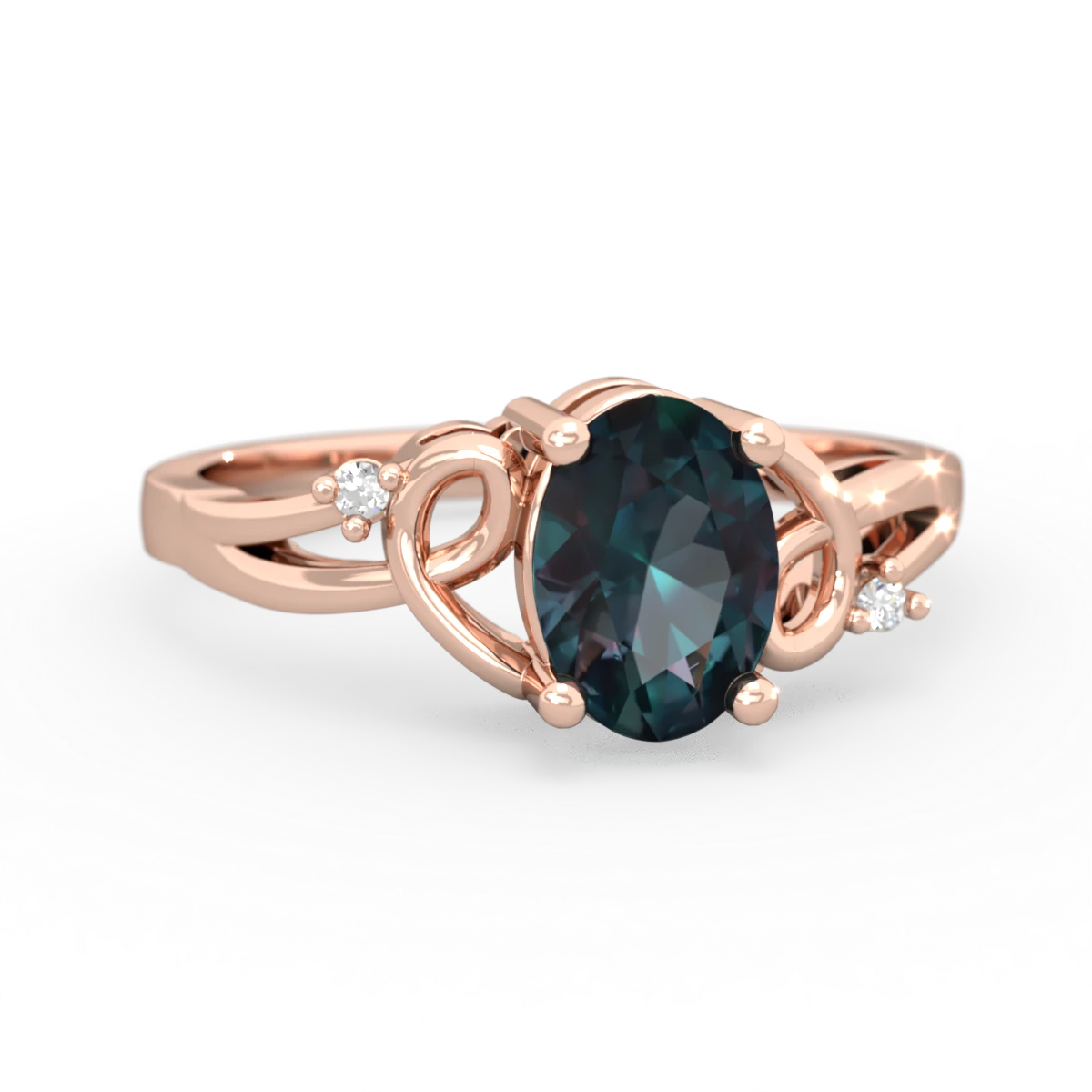 Alexandrite Swirls 14K Rose Gold ring R2347