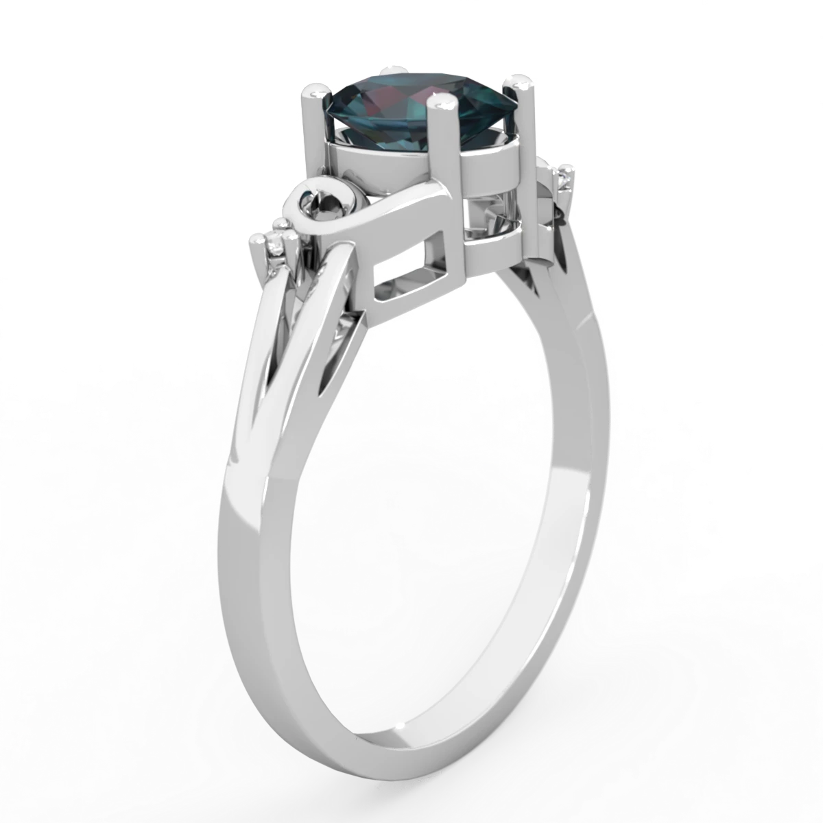 Alexandrite Swirls 14K White Gold ring R2347