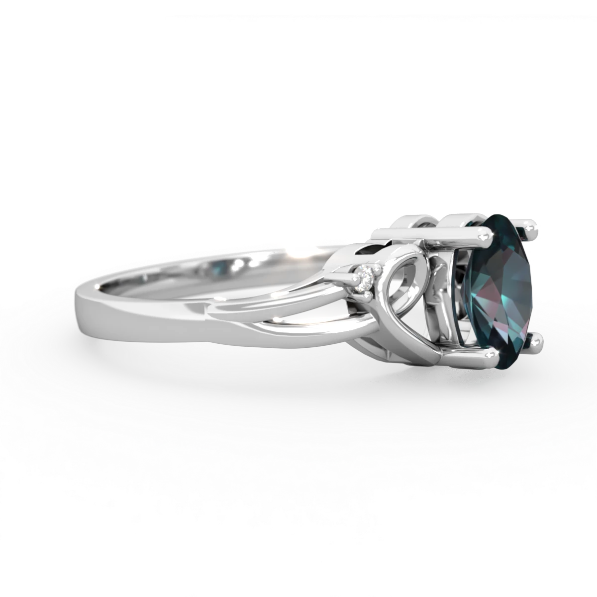 Alexandrite Swirls 14K White Gold ring R2347