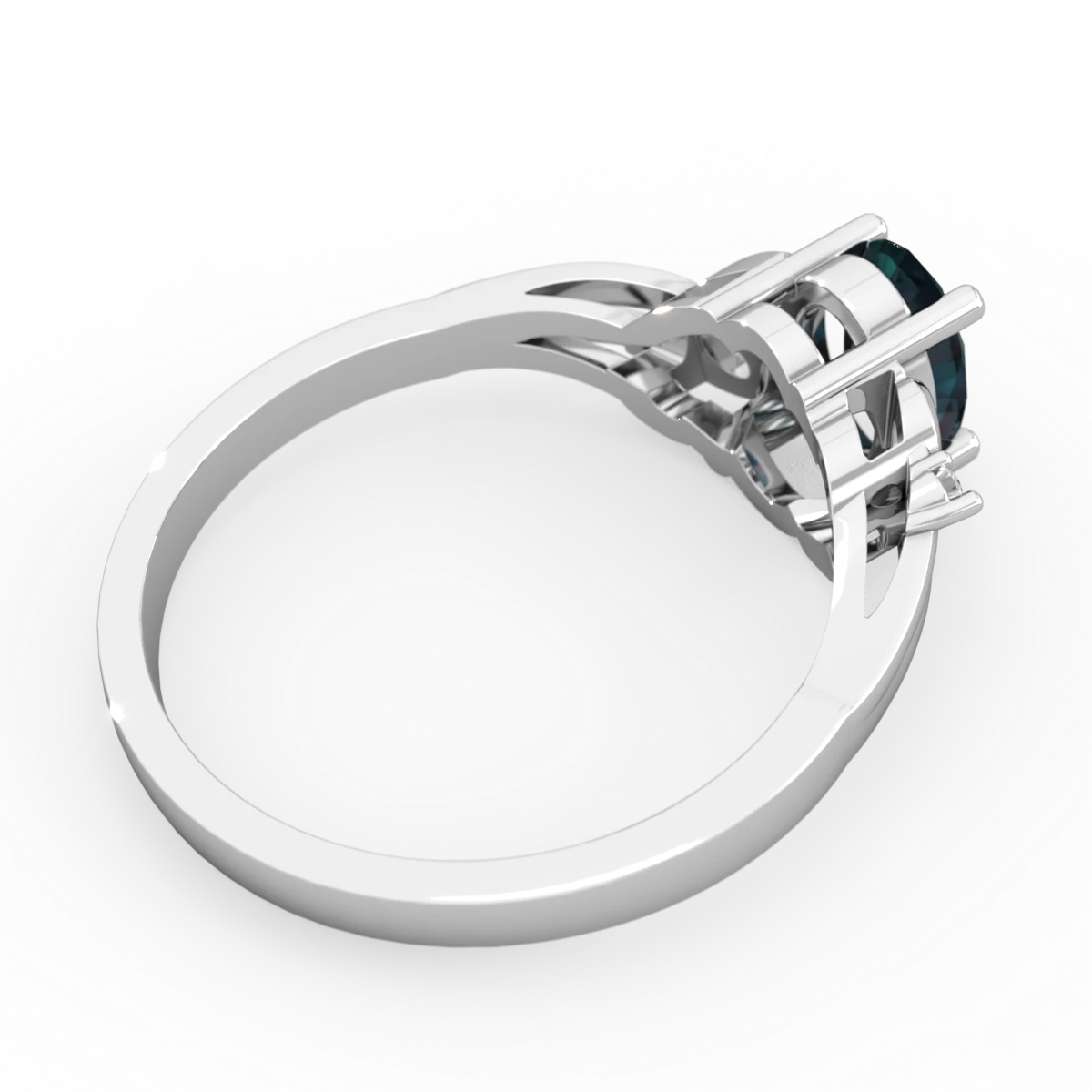 Alexandrite Swirls 14K White Gold ring R2347