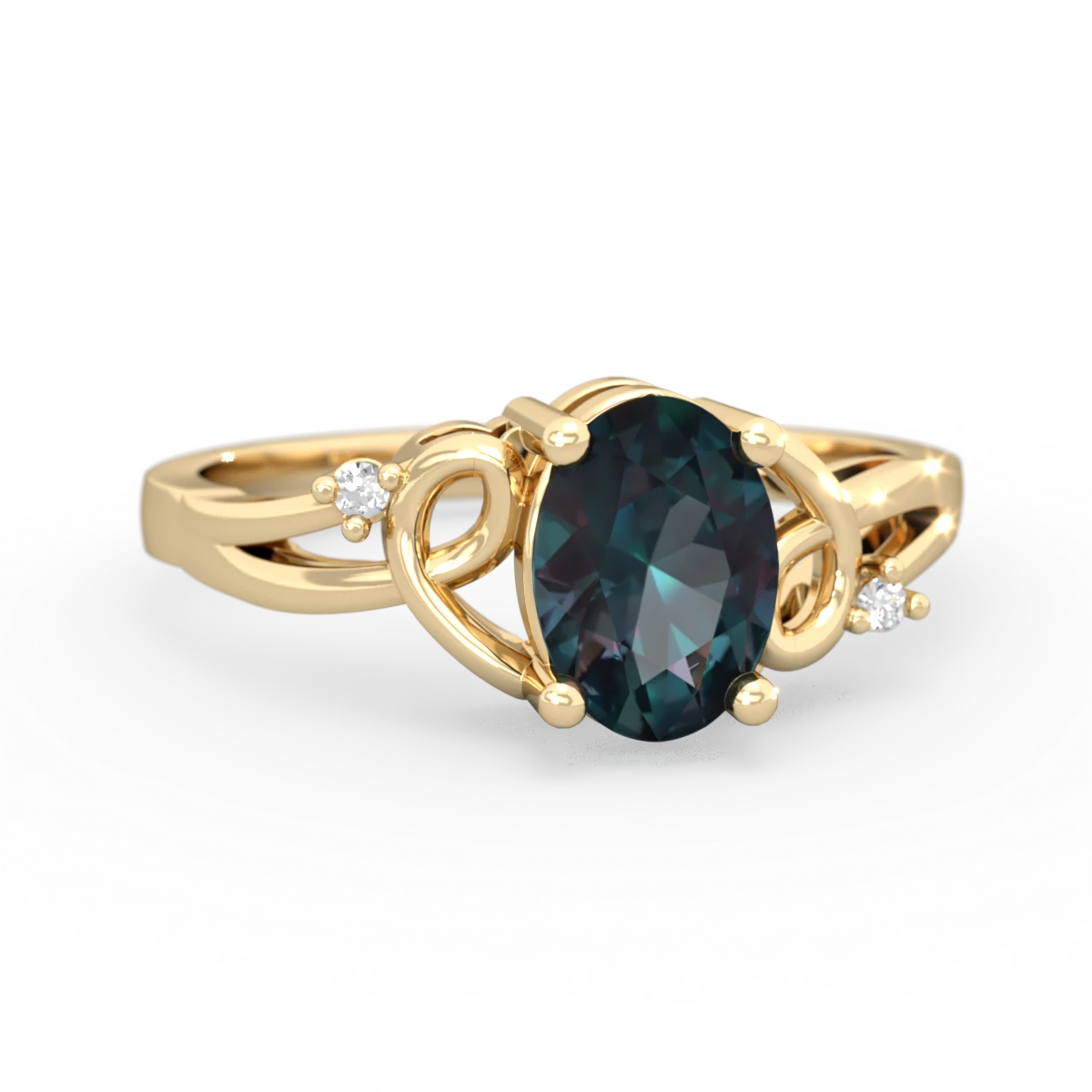 Alexandrite Swirls 14K Yellow Gold ring R2347