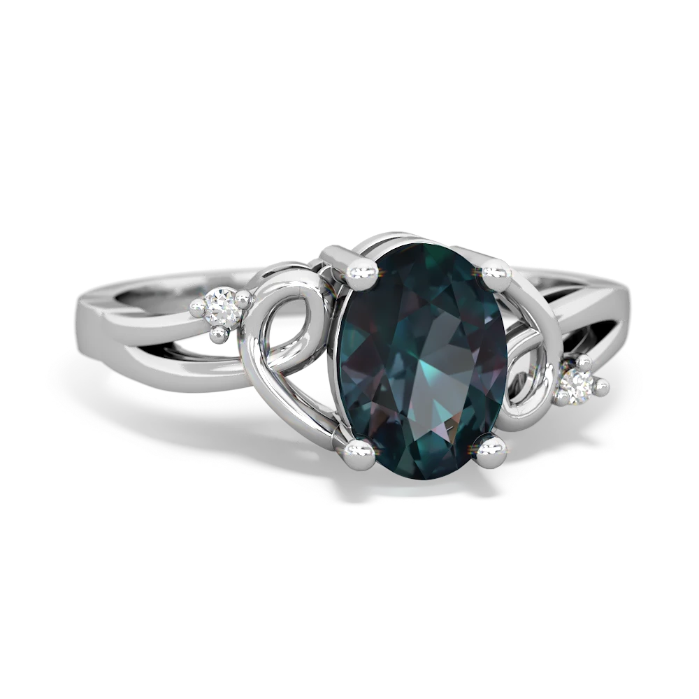 Alexandrite Swirls 14K White Gold ring R2347