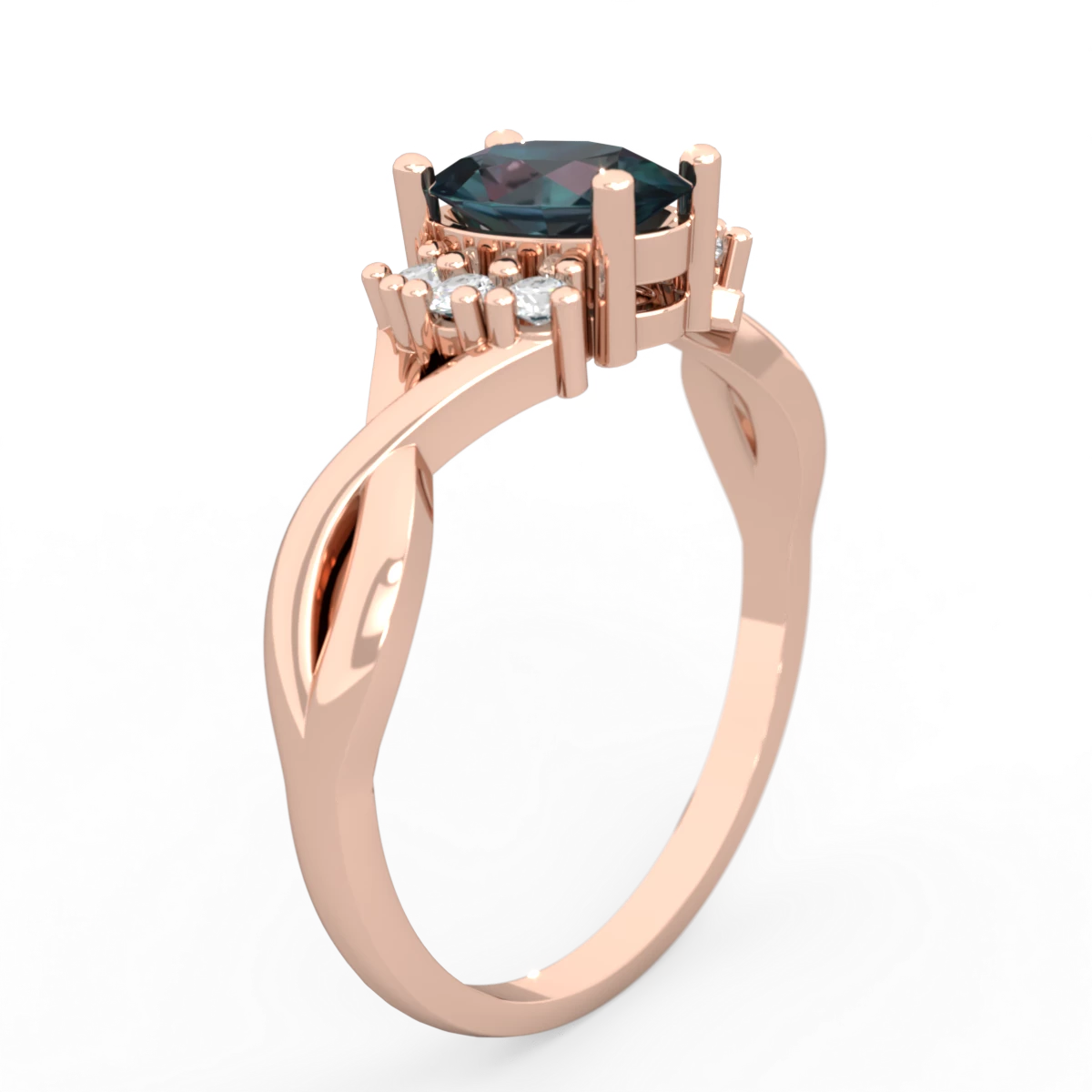 Alexandrite Victorian Twist 14K Rose Gold ring R2497