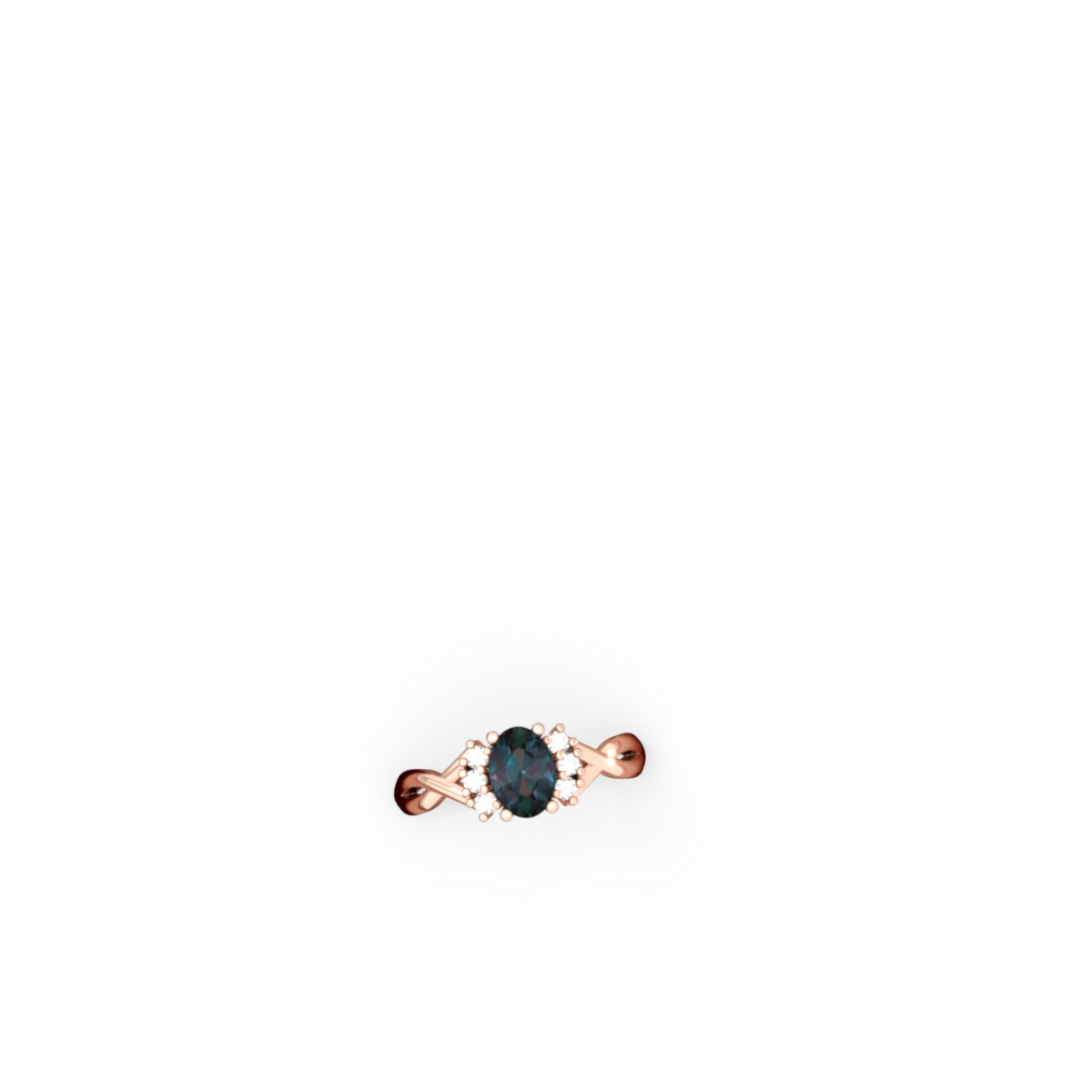 Alexandrite Victorian Twist 14K Rose Gold ring R2497