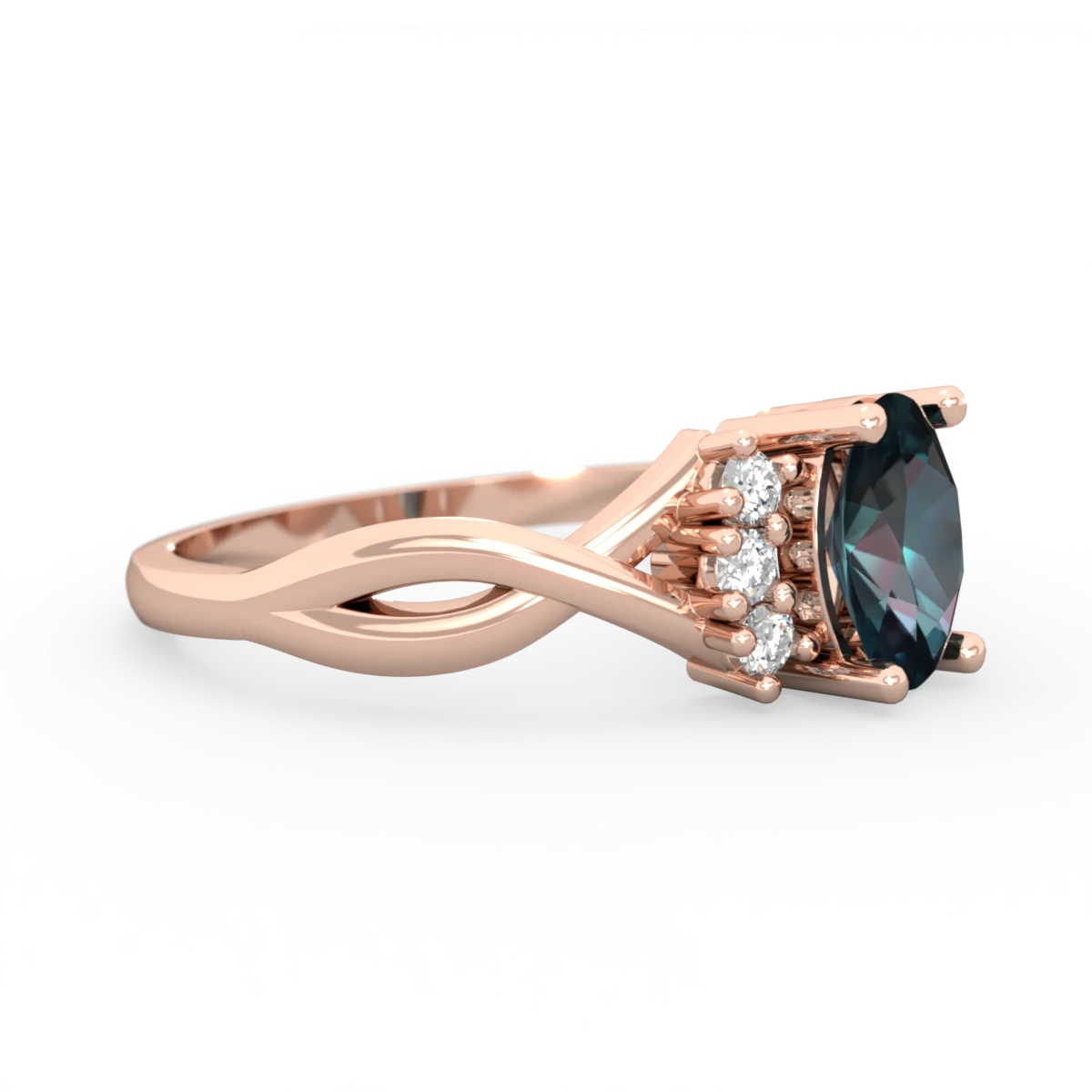 Alexandrite Victorian Twist 14K Rose Gold ring R2497