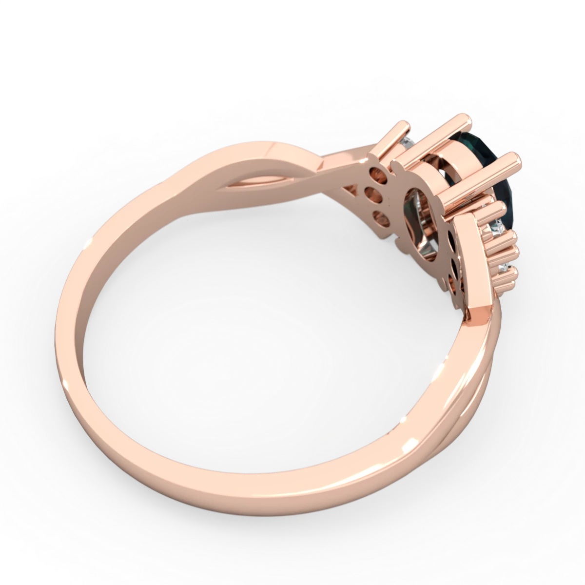 Alexandrite Victorian Twist 14K Rose Gold ring R2497