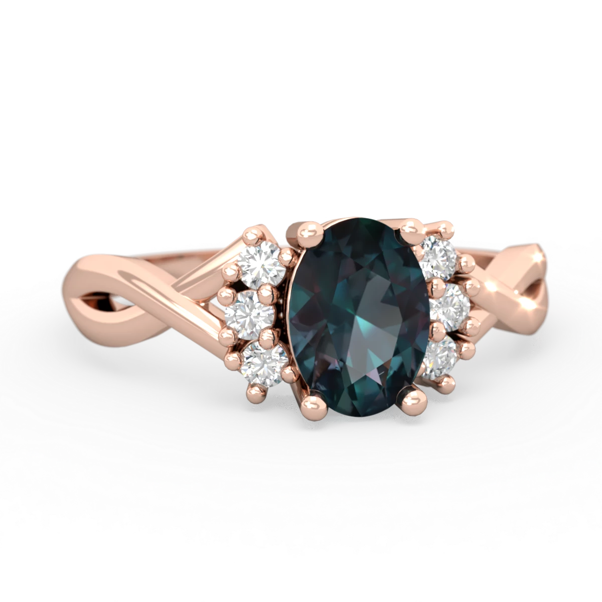 Alexandrite Victorian Twist 14K Rose Gold ring R2497