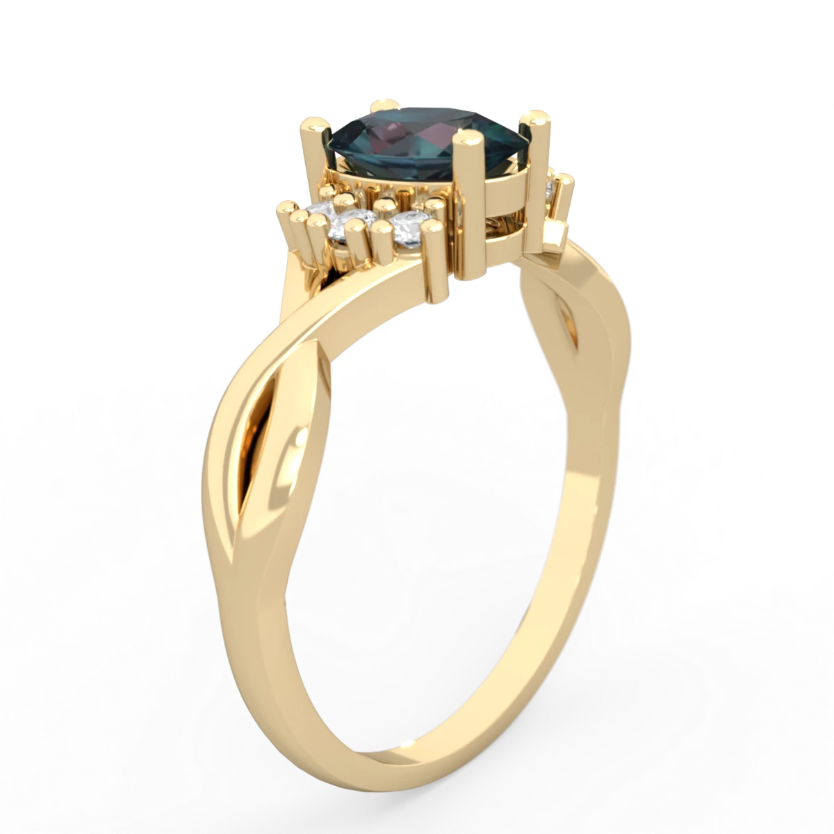 Alexandrite Victorian Twist 14K Yellow Gold ring R2497
