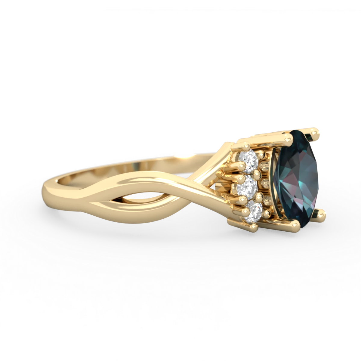 Alexandrite Victorian Twist 14K Yellow Gold ring R2497