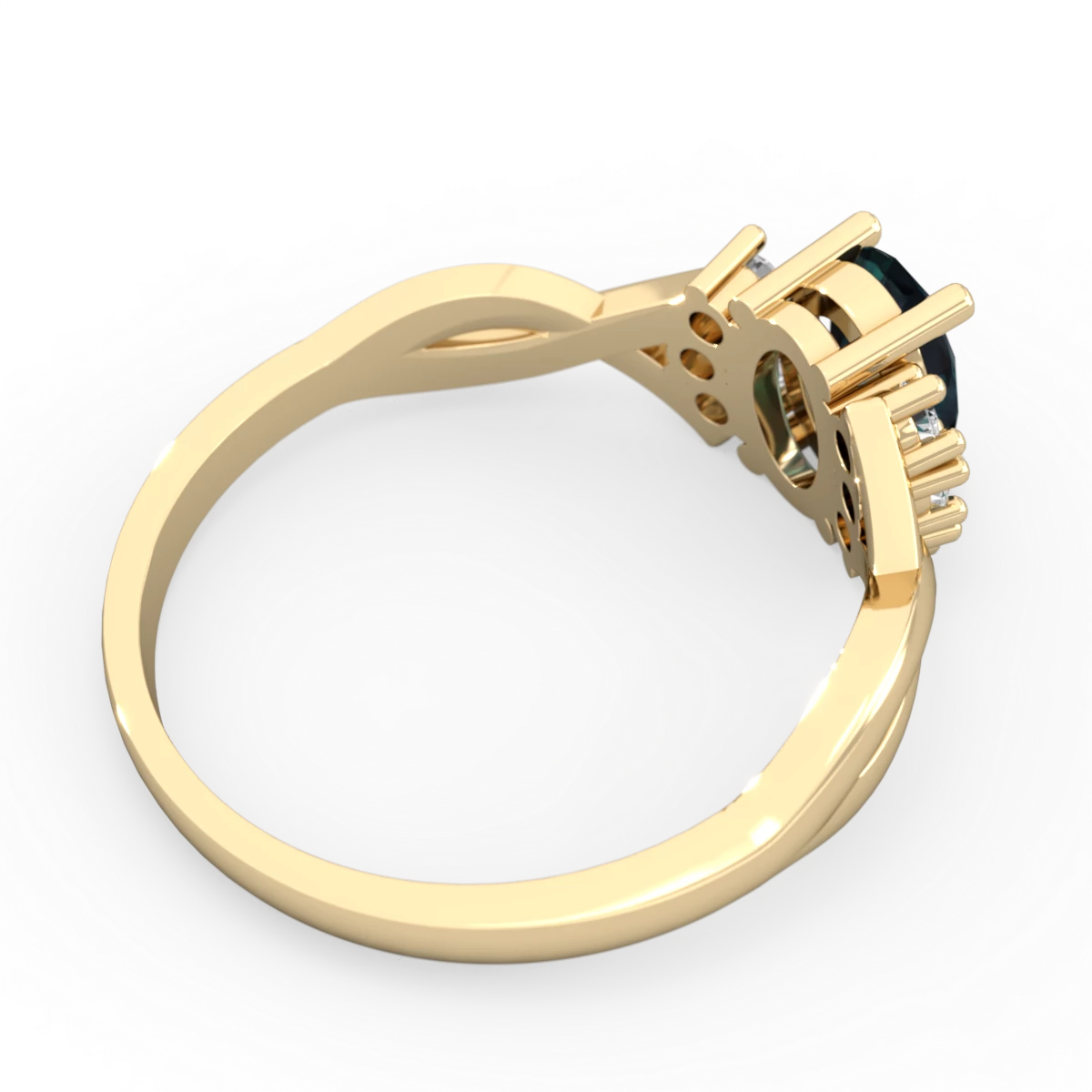 Alexandrite Victorian Twist 14K Yellow Gold ring R2497