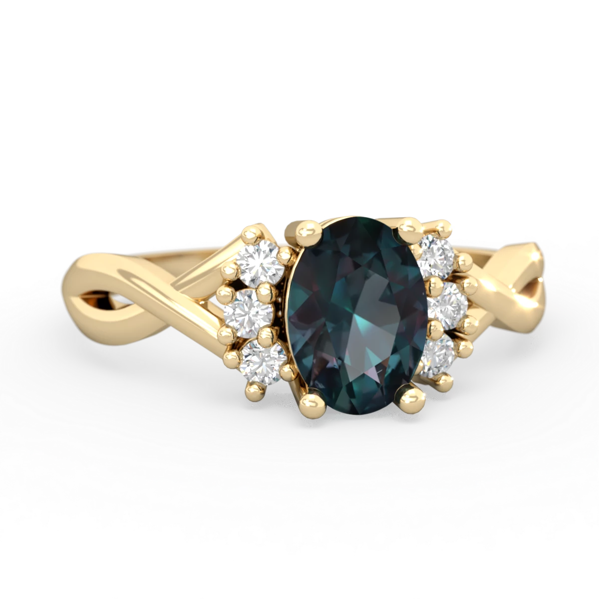 Alexandrite Victorian Twist 14K Yellow Gold ring R2497