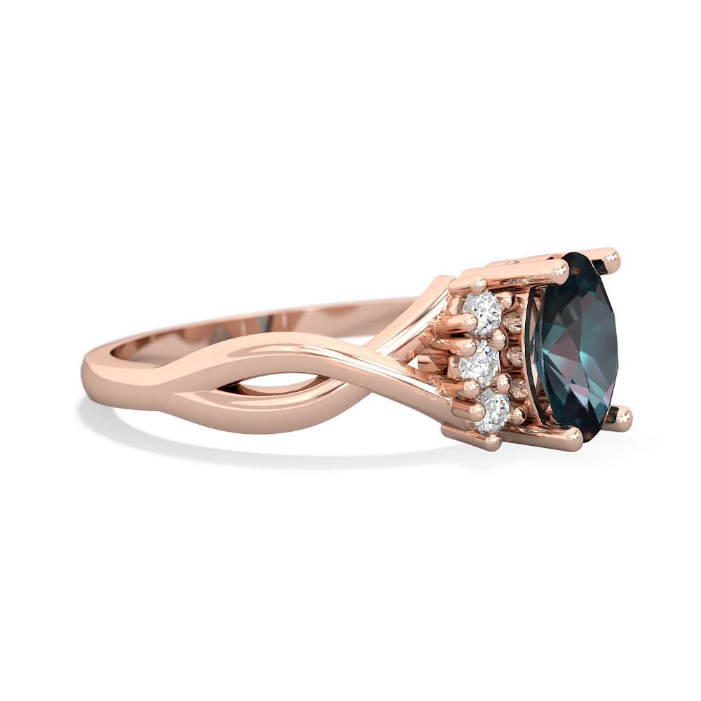 Alexandrite Victorian Twist 14K Rose Gold ring R2497