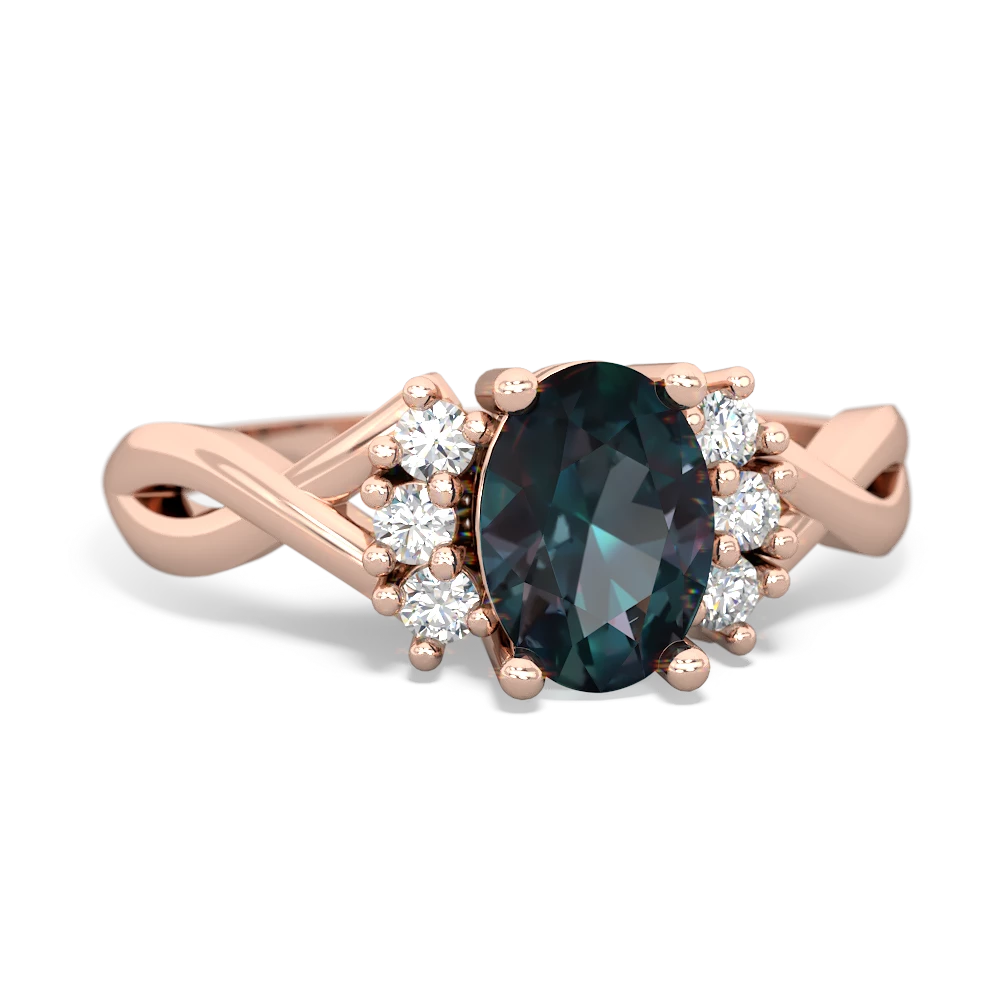 Alexandrite Victorian Twist 14K Rose Gold ring R2497