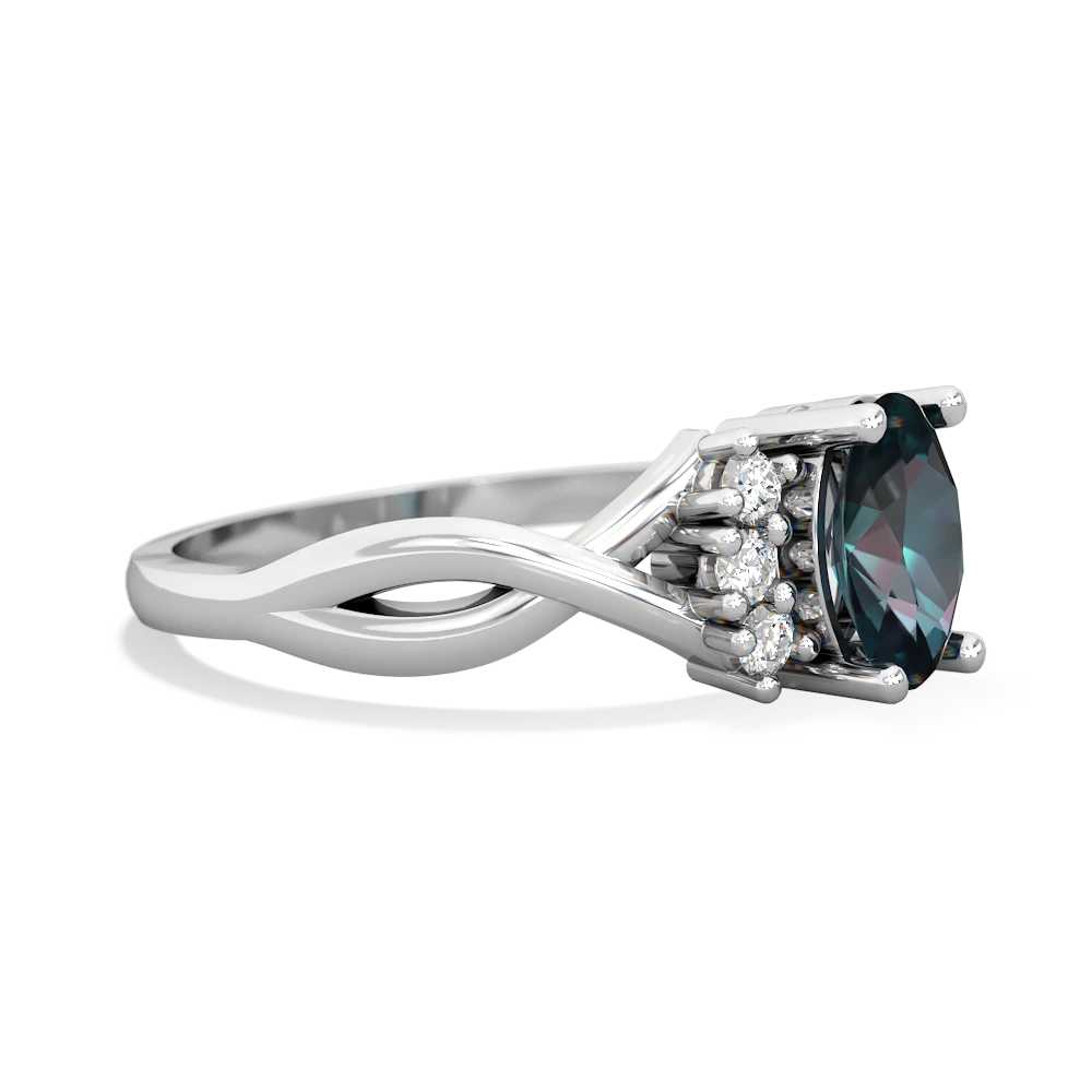 Alexandrite Victorian Twist 14K White Gold ring R2497