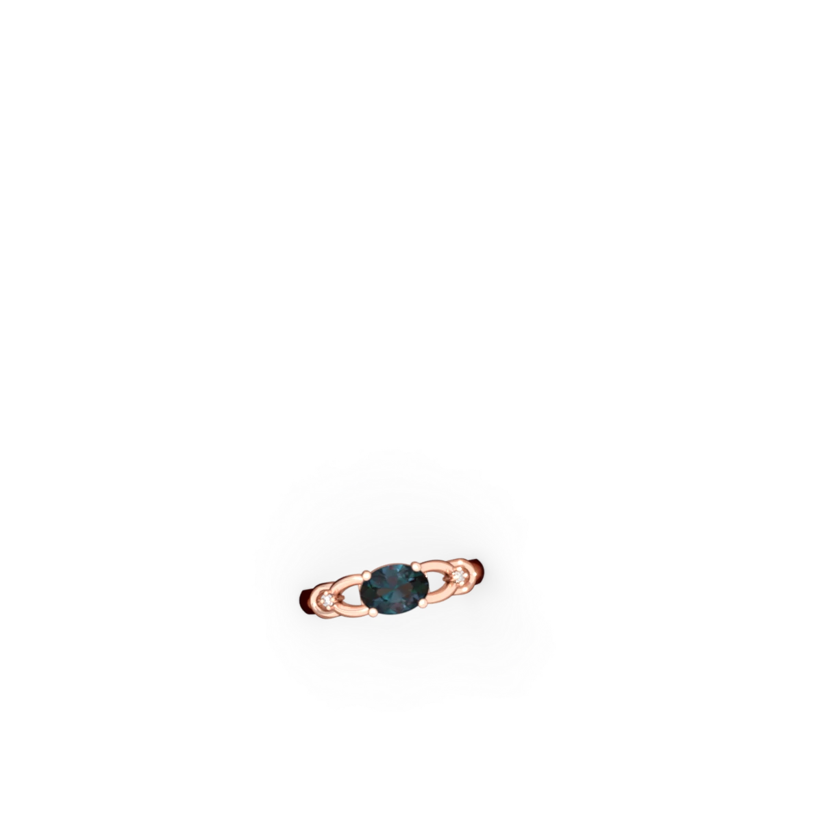 Alexandrite Links 14K Rose Gold ring R4032