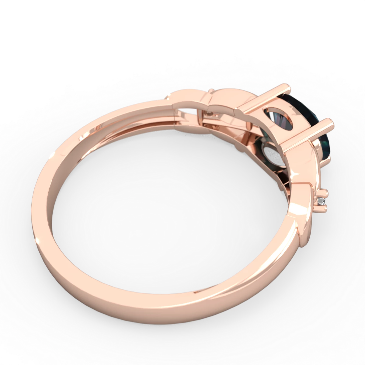 Alexandrite Links 14K Rose Gold ring R4032