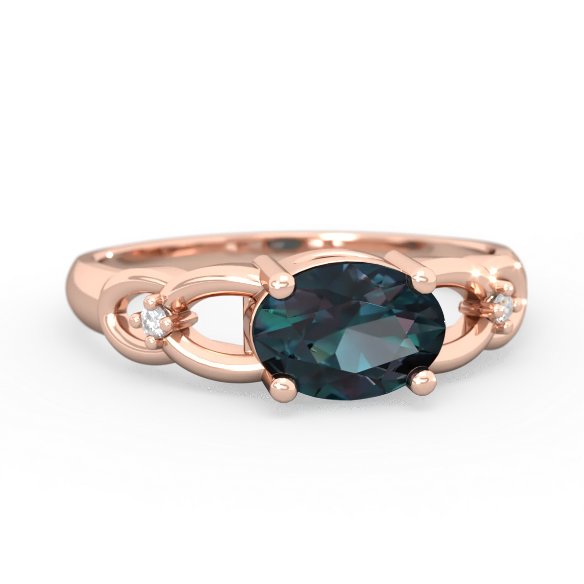 Alexandrite Links 14K Rose Gold ring R4032