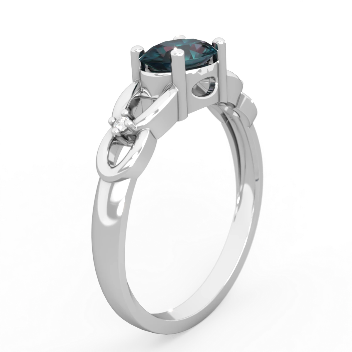 Alexandrite Links 14K White Gold ring R4032