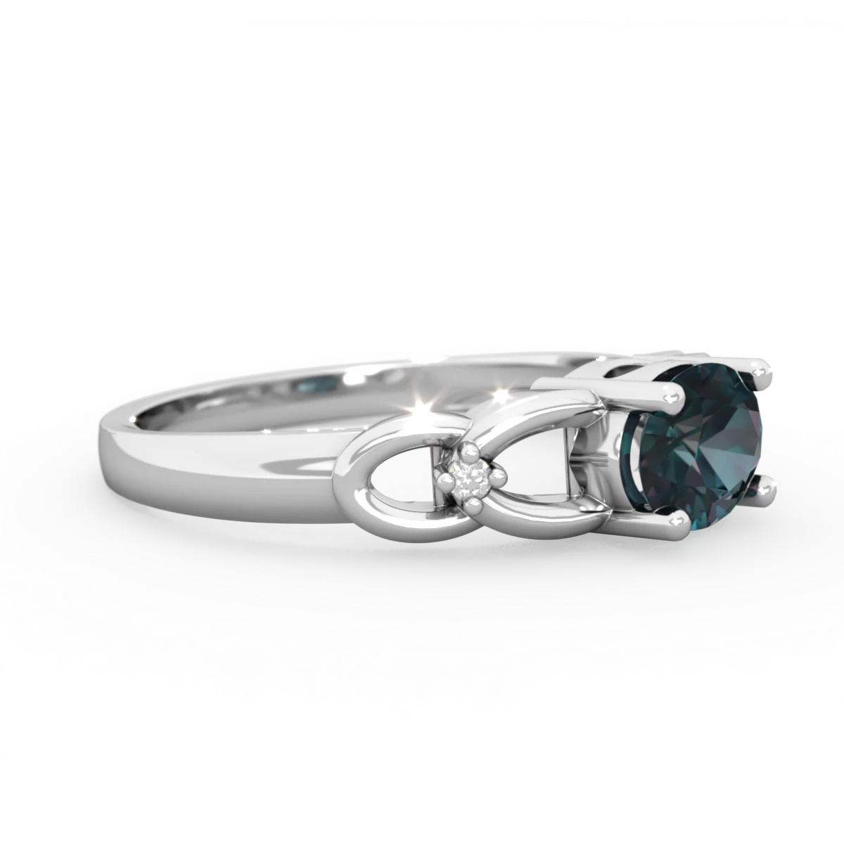 Alexandrite Links 14K White Gold ring R4032