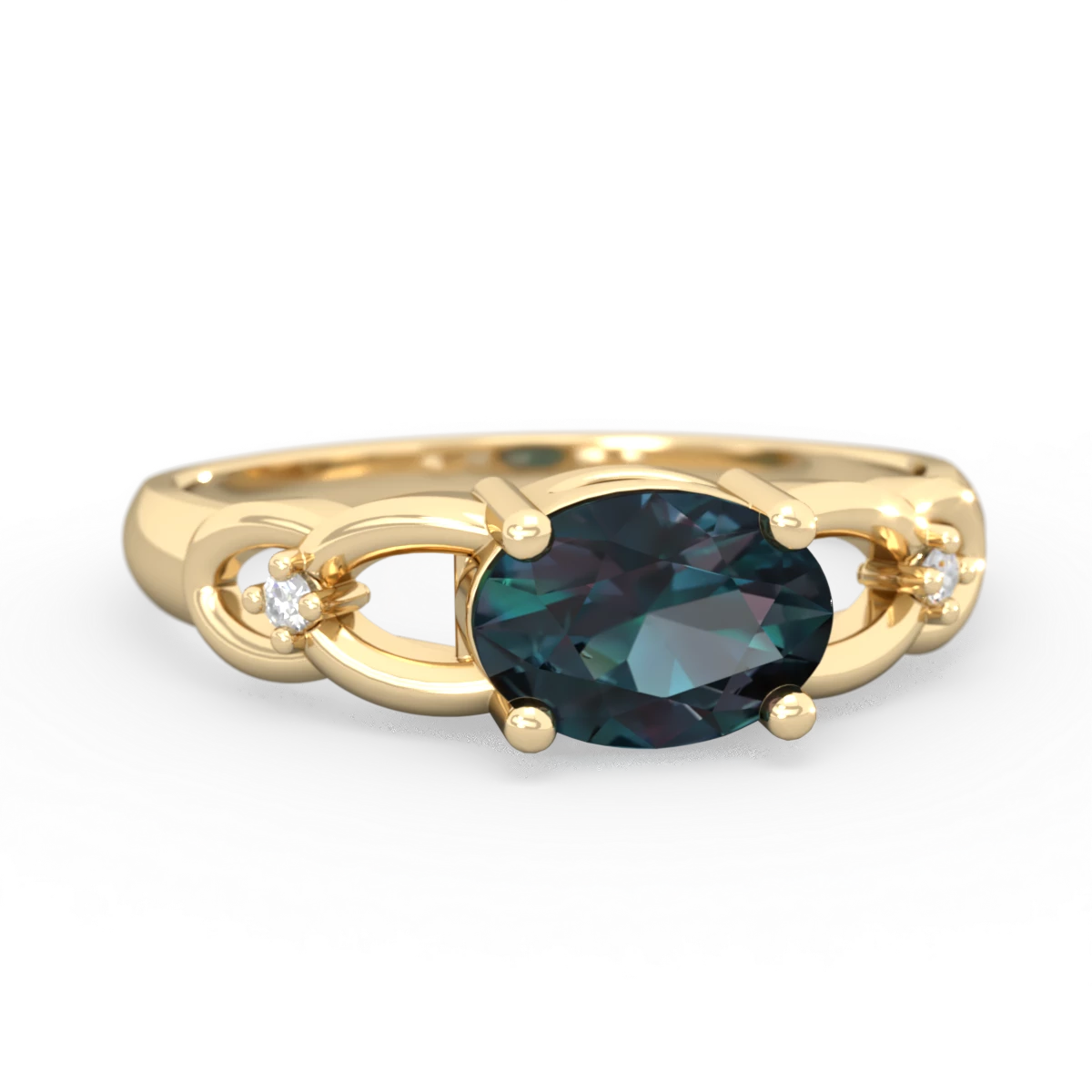 Alexandrite Links 14K Yellow Gold ring R4032