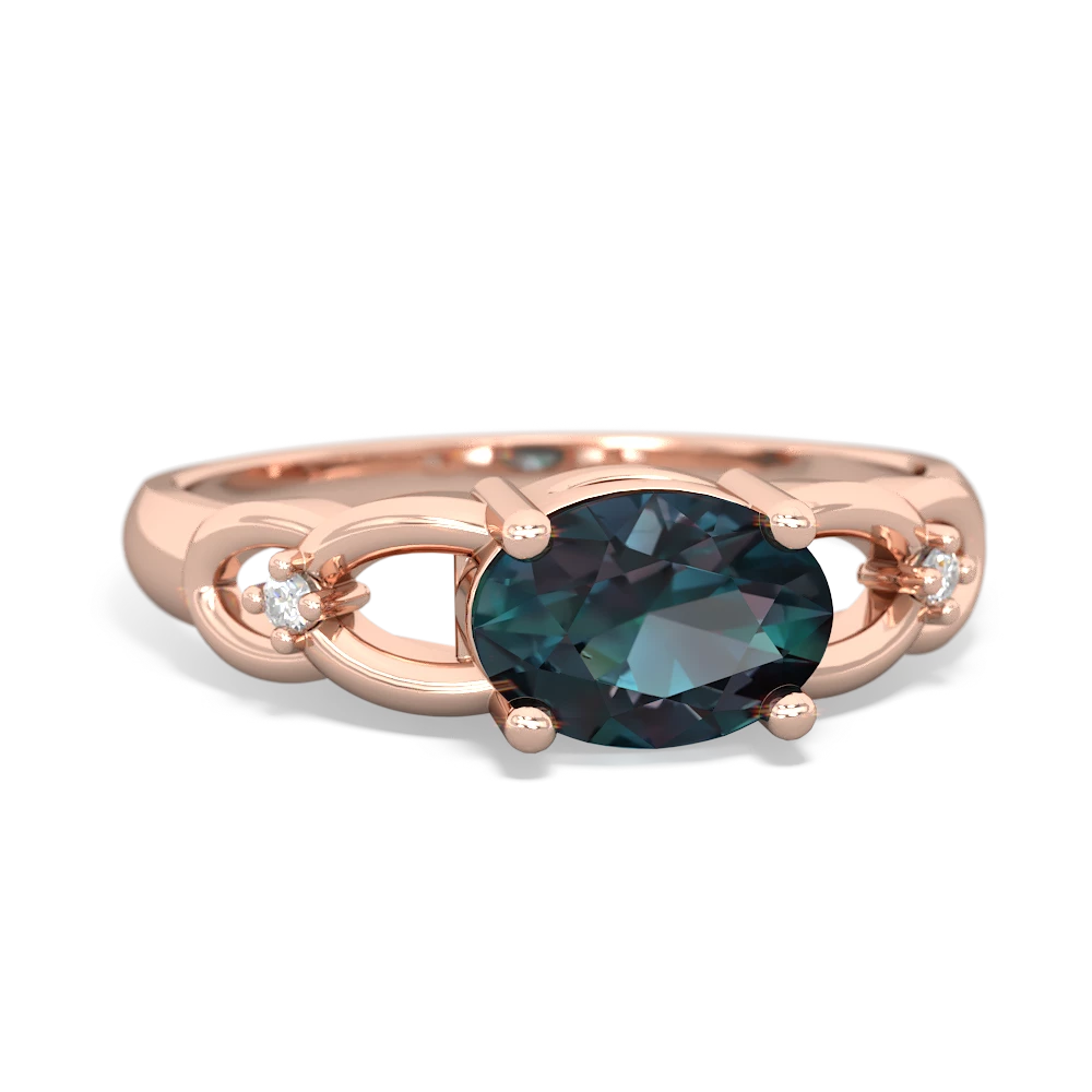 Alexandrite Links 14K Rose Gold ring R4032