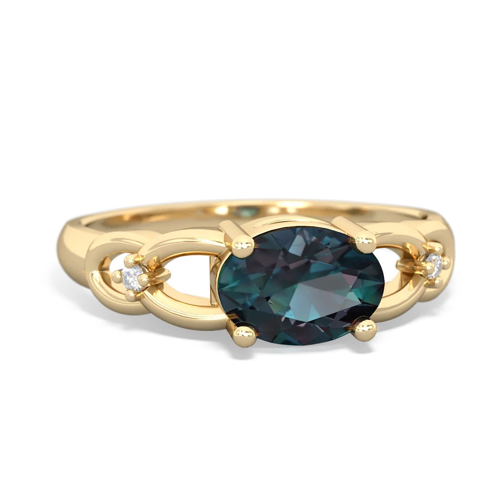 Alexandrite Links 14K Yellow Gold ring R4032