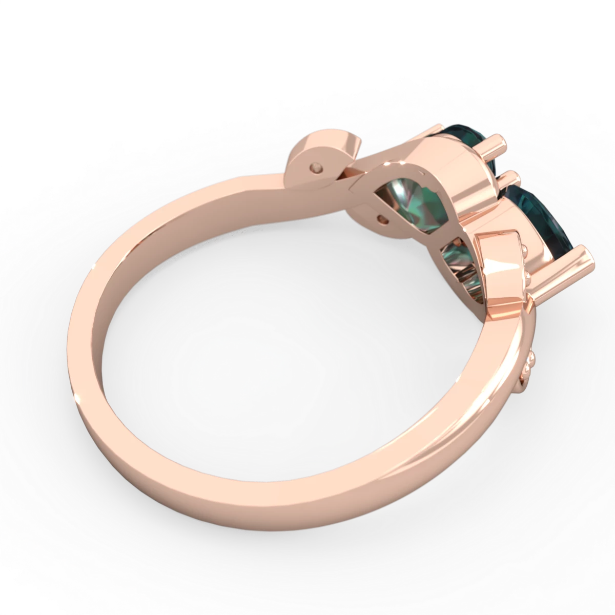 Alexandrite Floral Elegance 14K Rose Gold ring R5790