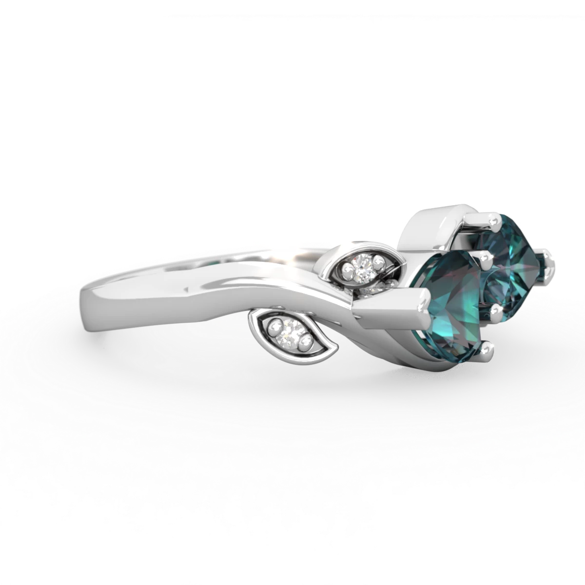 Alexandrite Floral Elegance 14K White Gold ring R5790