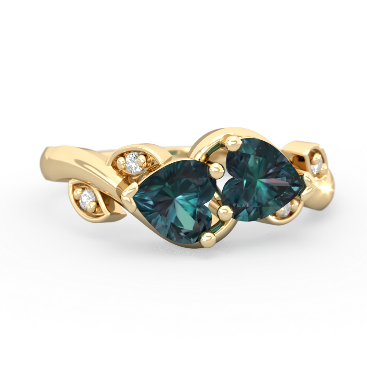 Alexandrite Floral Elegance 14K Yellow Gold ring R5790
