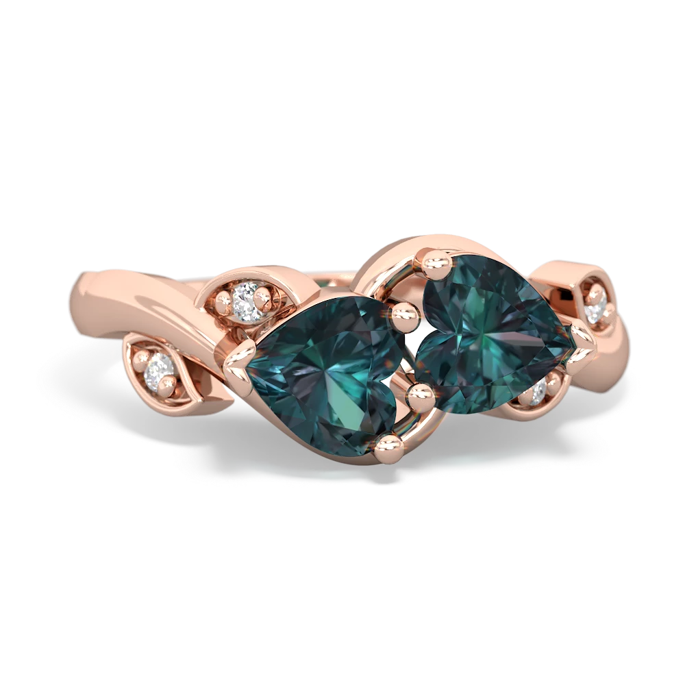 Alexandrite Floral Elegance 14K Rose Gold ring R5790