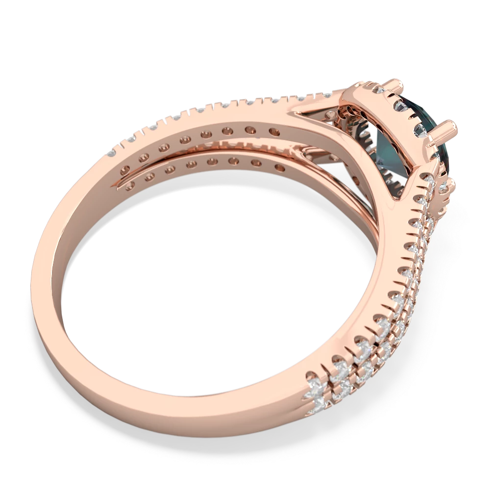 Alexandrite Pave Halo 14K Rose Gold ring R5490