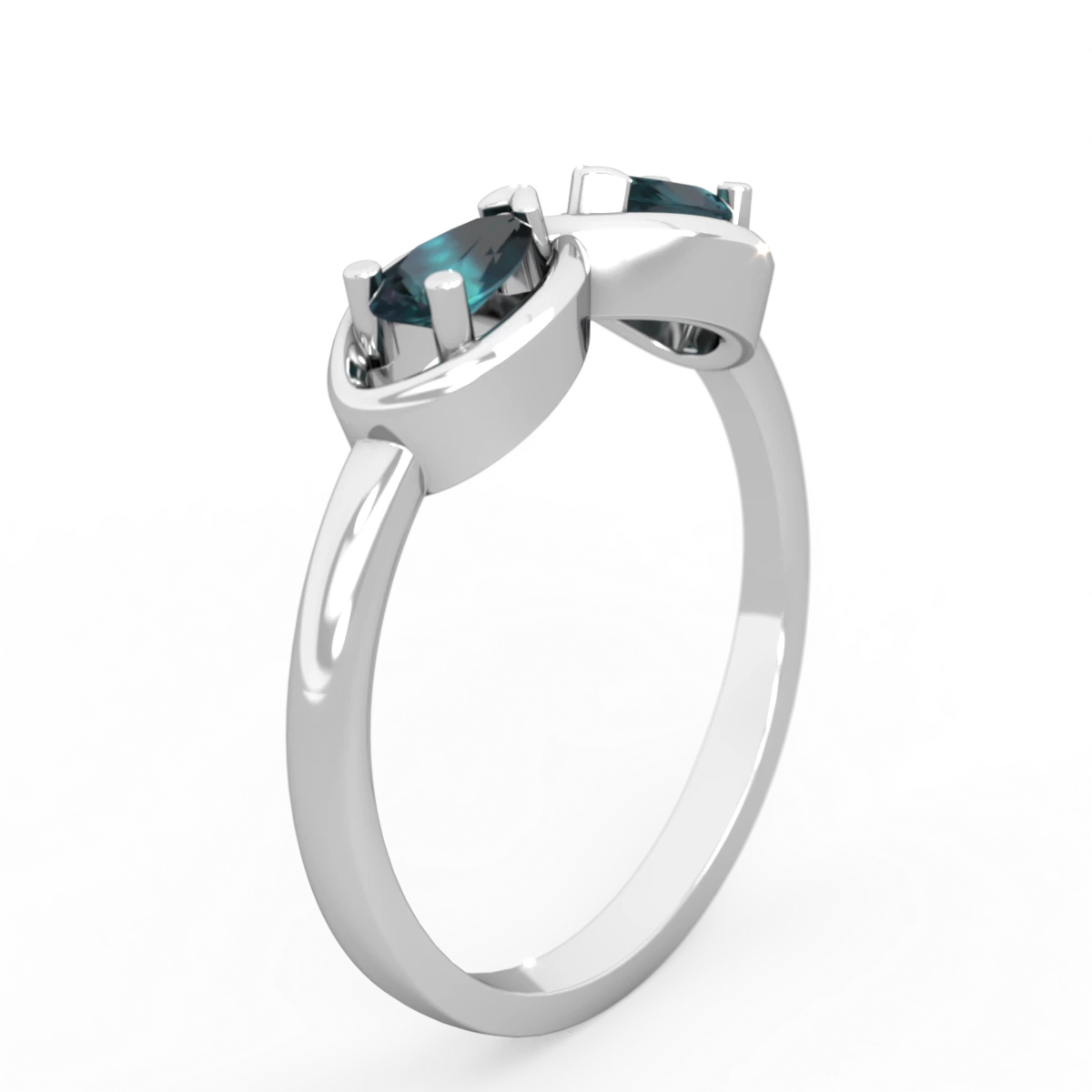 Alexandrite Infinity 14K White Gold ring R5050