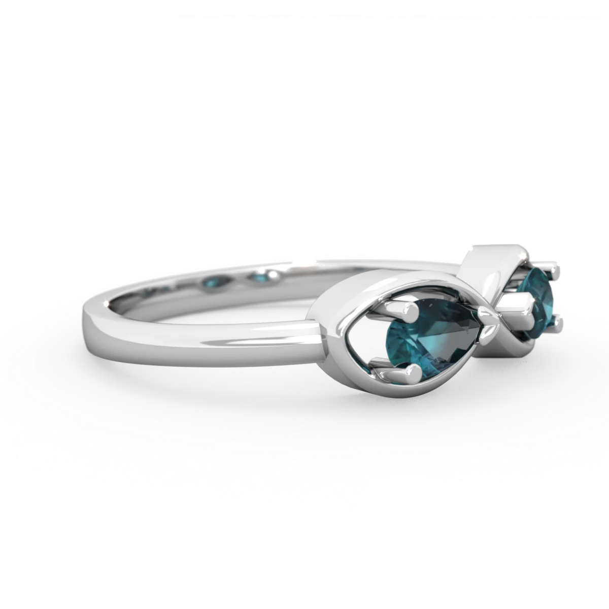 Alexandrite Infinity 14K White Gold ring R5050