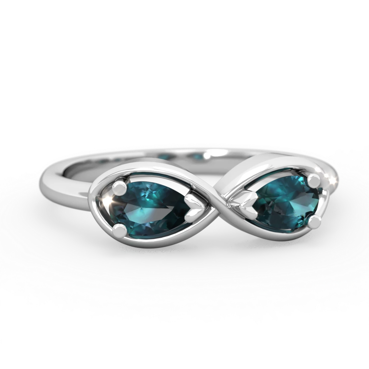 Alexandrite Infinity 14K White Gold ring R5050