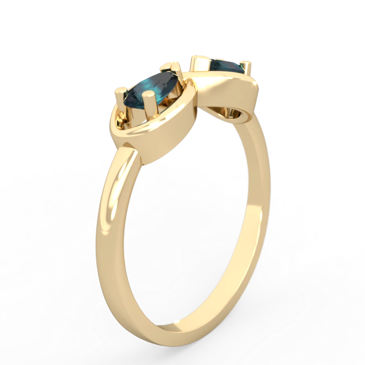 Alexandrite Infinity 14K Yellow Gold ring R5050