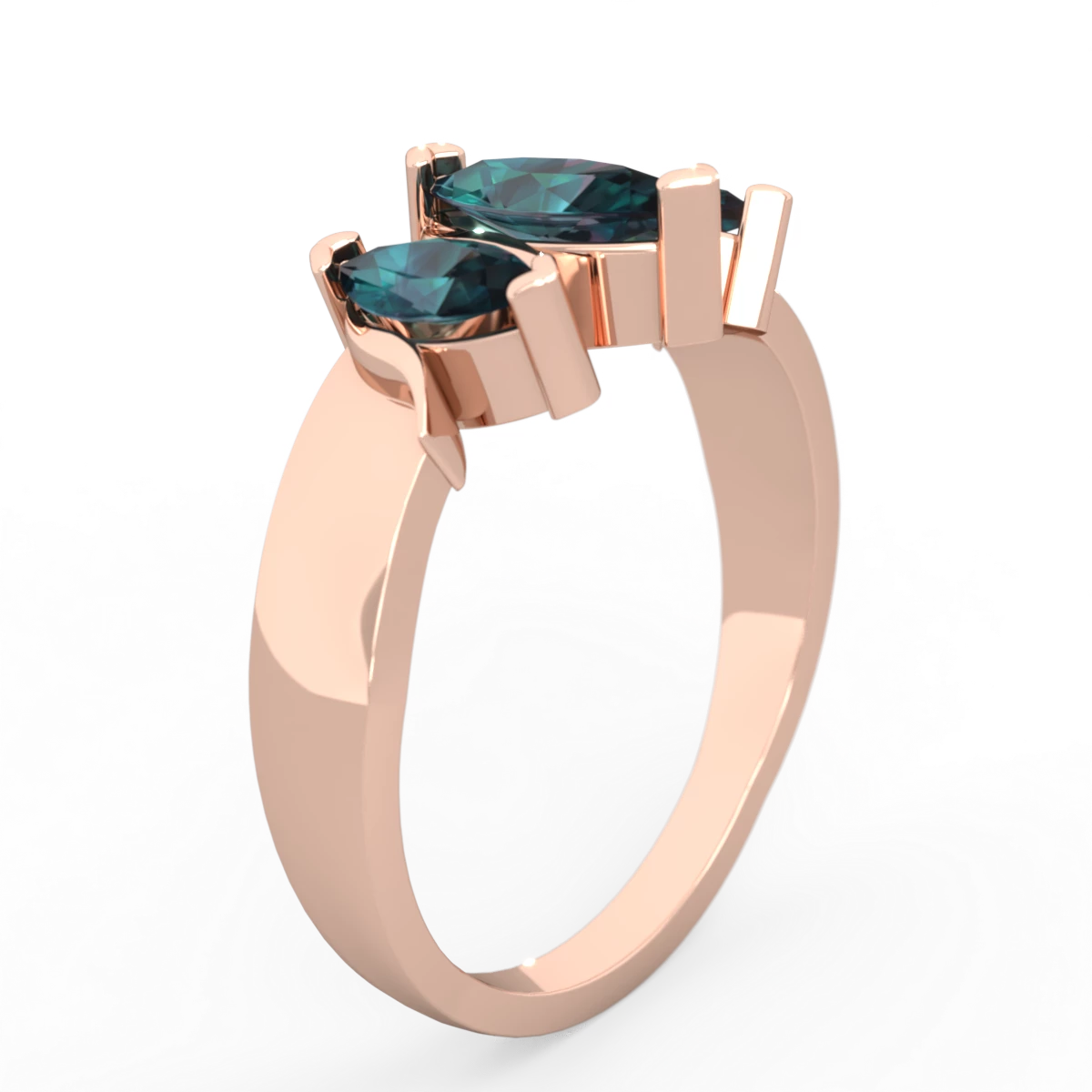 Alexandrite Three Peeks 14K Rose Gold ring R2433